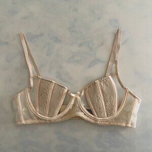Nude Mesh Lace Bra